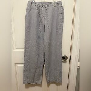 Kim Rogers Womens’ Light Gray Linen Pants - Size 8P